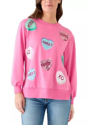 Pine Proper Women's Convo Hearts Lakelyn Sweatshirt, Medium | Belk