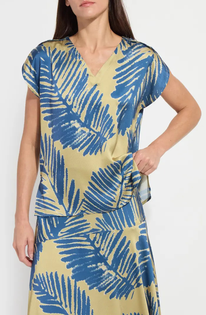 Catriona Tulip Sleeve Hammered Satin Top | Nordstrom