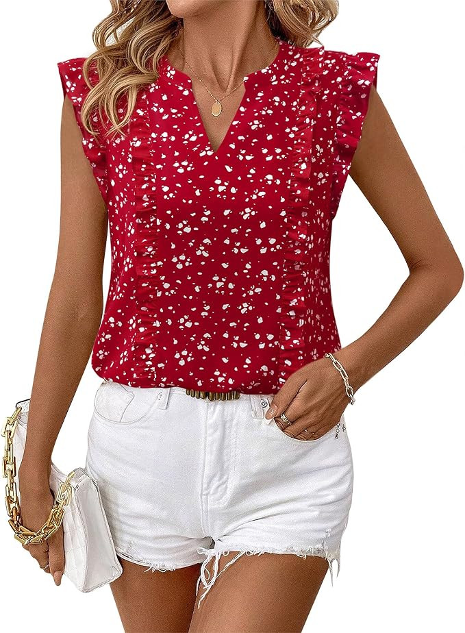 Timeson Women's Tops Dressy Casual Sleeveless Business Work Blouses Chiffon Office Tanks | Amazon (US)