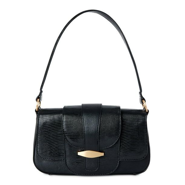 Time and Tru Women’s Shoulder Mia Handbag Black - Walmart.com | Walmart (US)