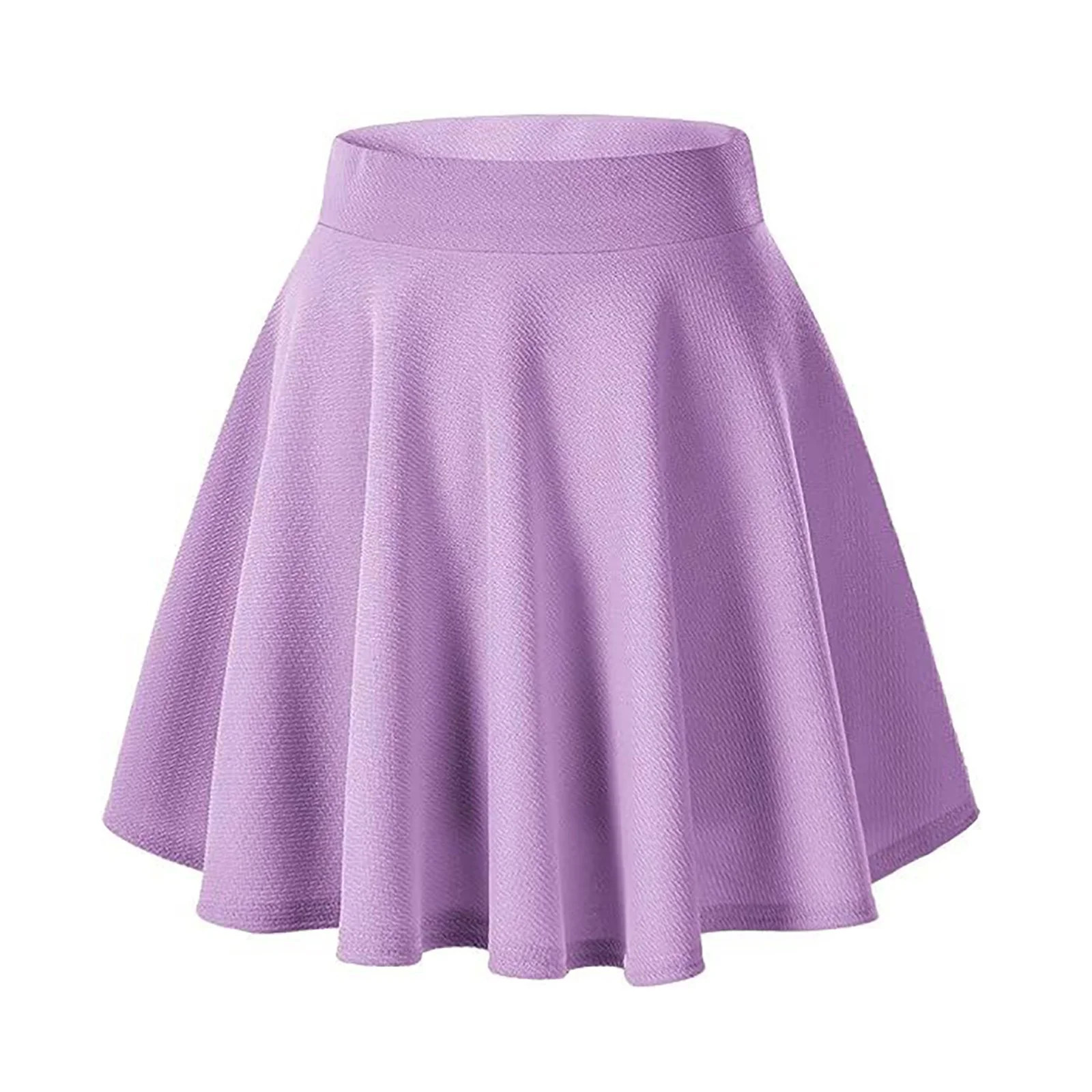 vigerkar Women's Basic Versatile Stretchy Flared Casual Mini Skater Skirt Purple, XS | Walmart (US)