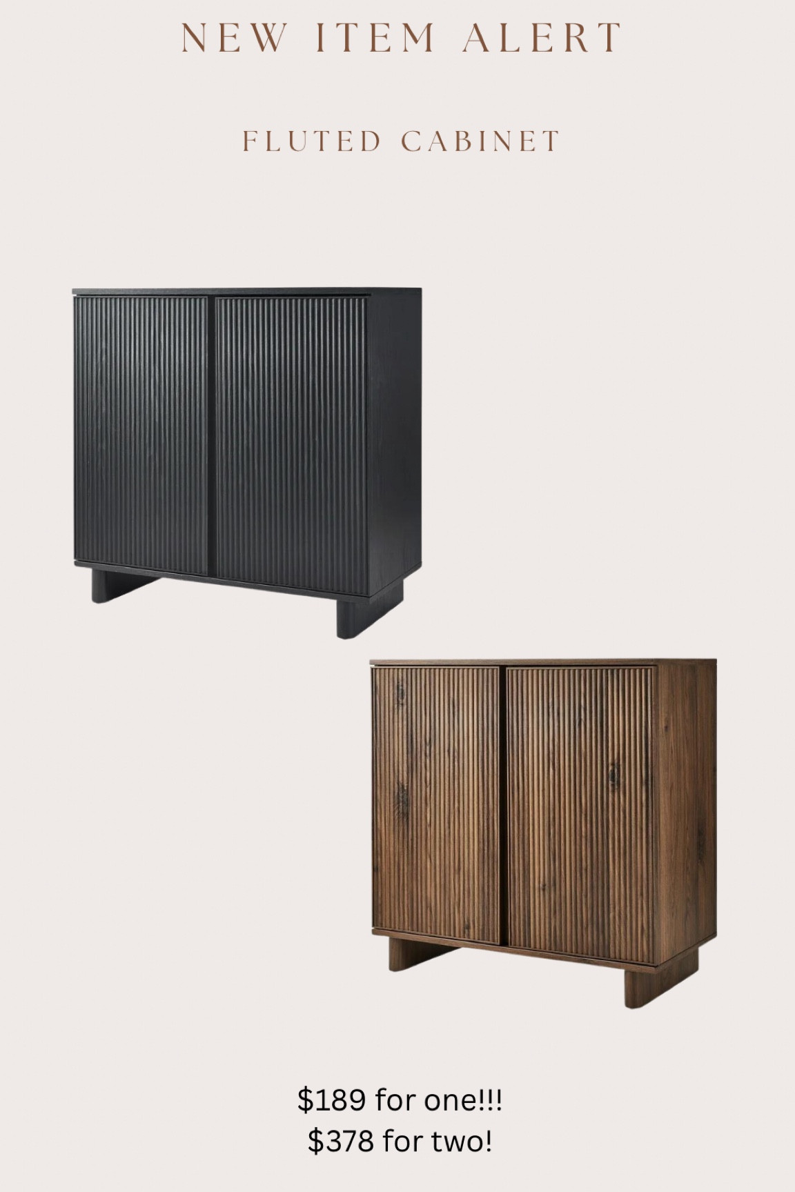 Brand new Walmart item!!!! Their viral fluted cabinet now comes in black & walnut 😍😍 this has adjustable & removable shelves!

Gorgeous by itself or you can push 2+ side by side for a sideboard style 

#LTKHome #LTKStyleTip #LTKSaleAlert