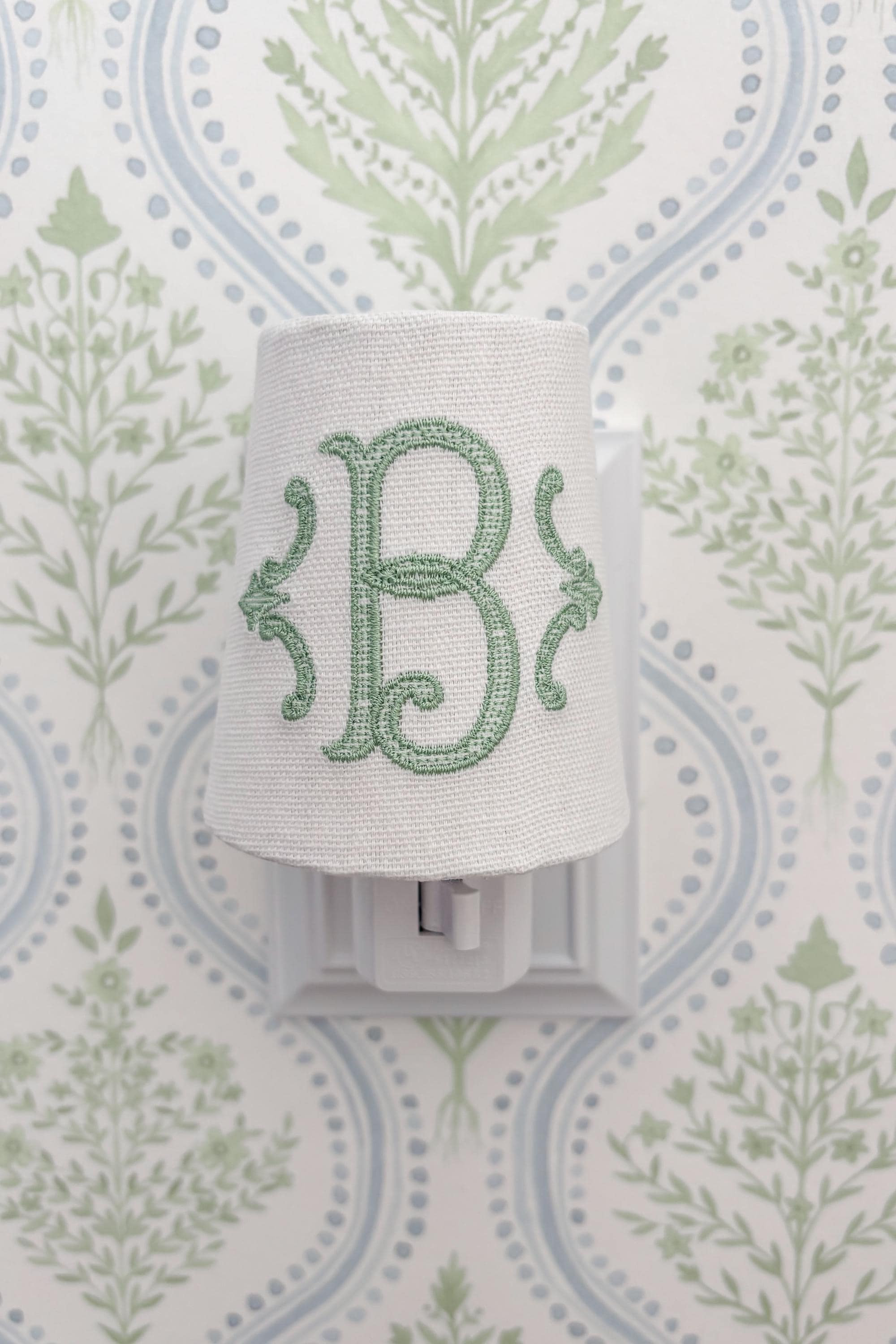 Line Fill Romanesque Initial Monogram Night Light | Sarah Slusher Designs