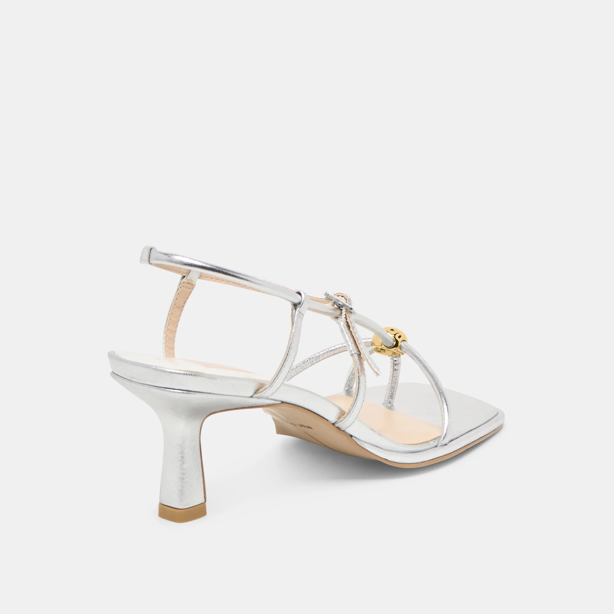 Mylee Heels Silver Distressed Leather | DolceVita.com