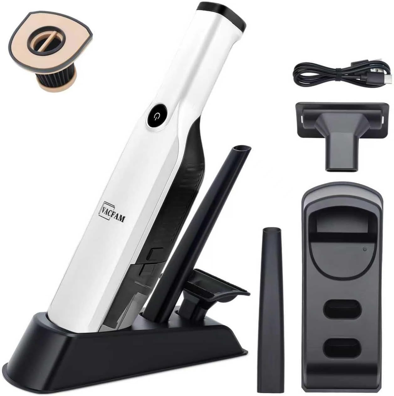 Handheld Vacuum Cordless,15KPA Vacuum with Storage Dock,White | Amazon (US)