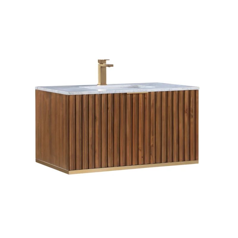 Terra 36'' Wall Mounted Single Bathroom Vanity with Vanity Top | Wayfair North America