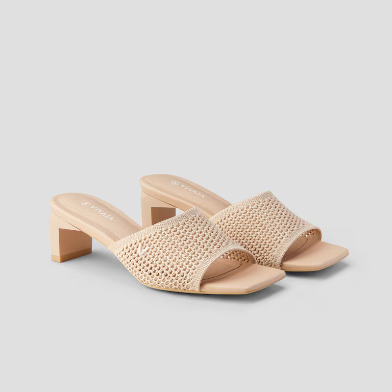 Square-Toe Block Heel Slide (Juliet) | VIVAIA