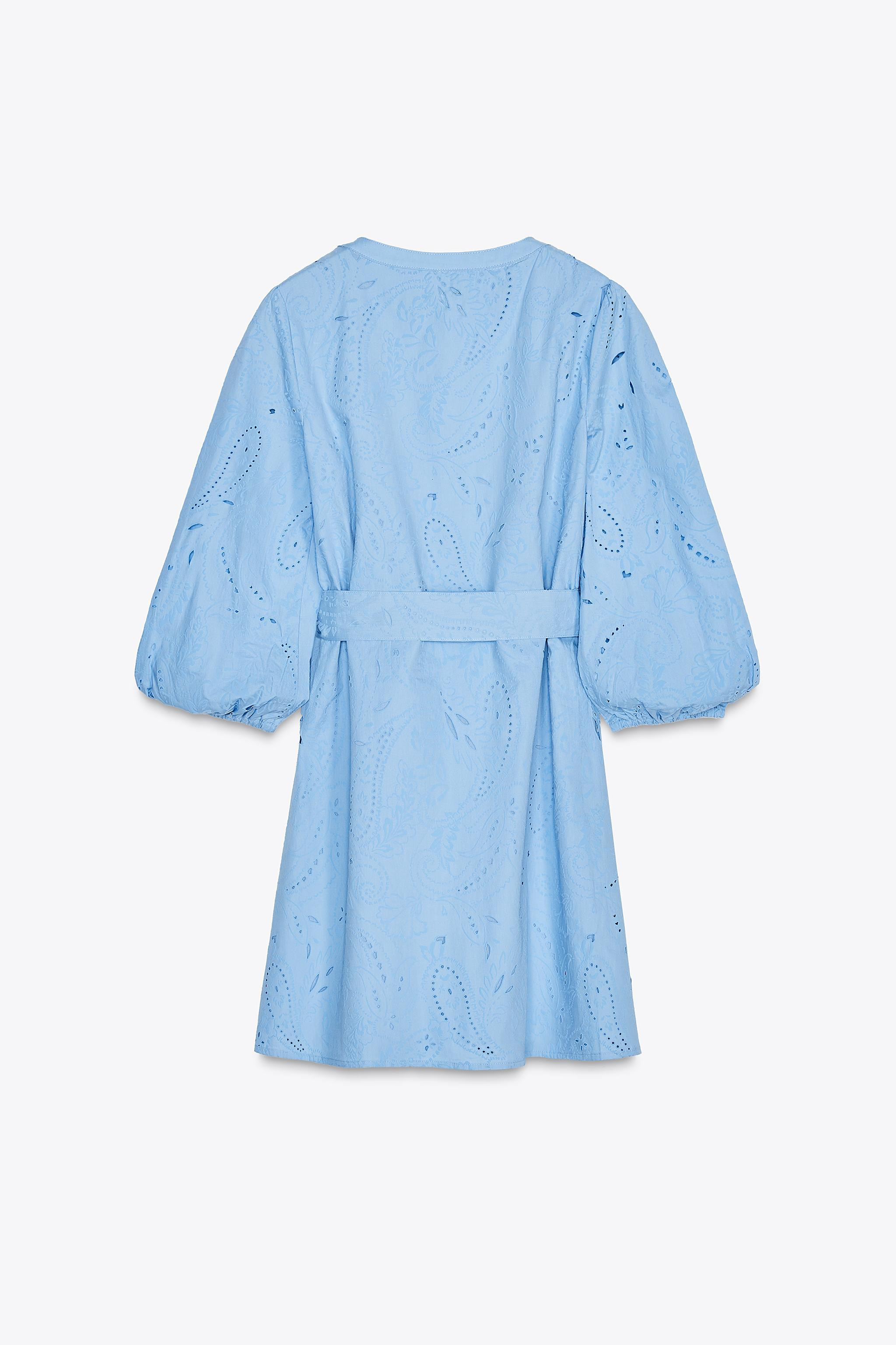 SHORT RUBBER EMBROIDERED DRESS | Zara US