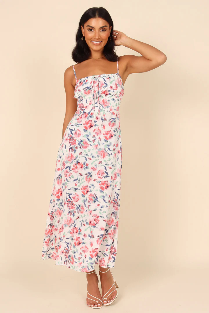 Andrea Floral Midi Dress - White | Petal & Pup (US)