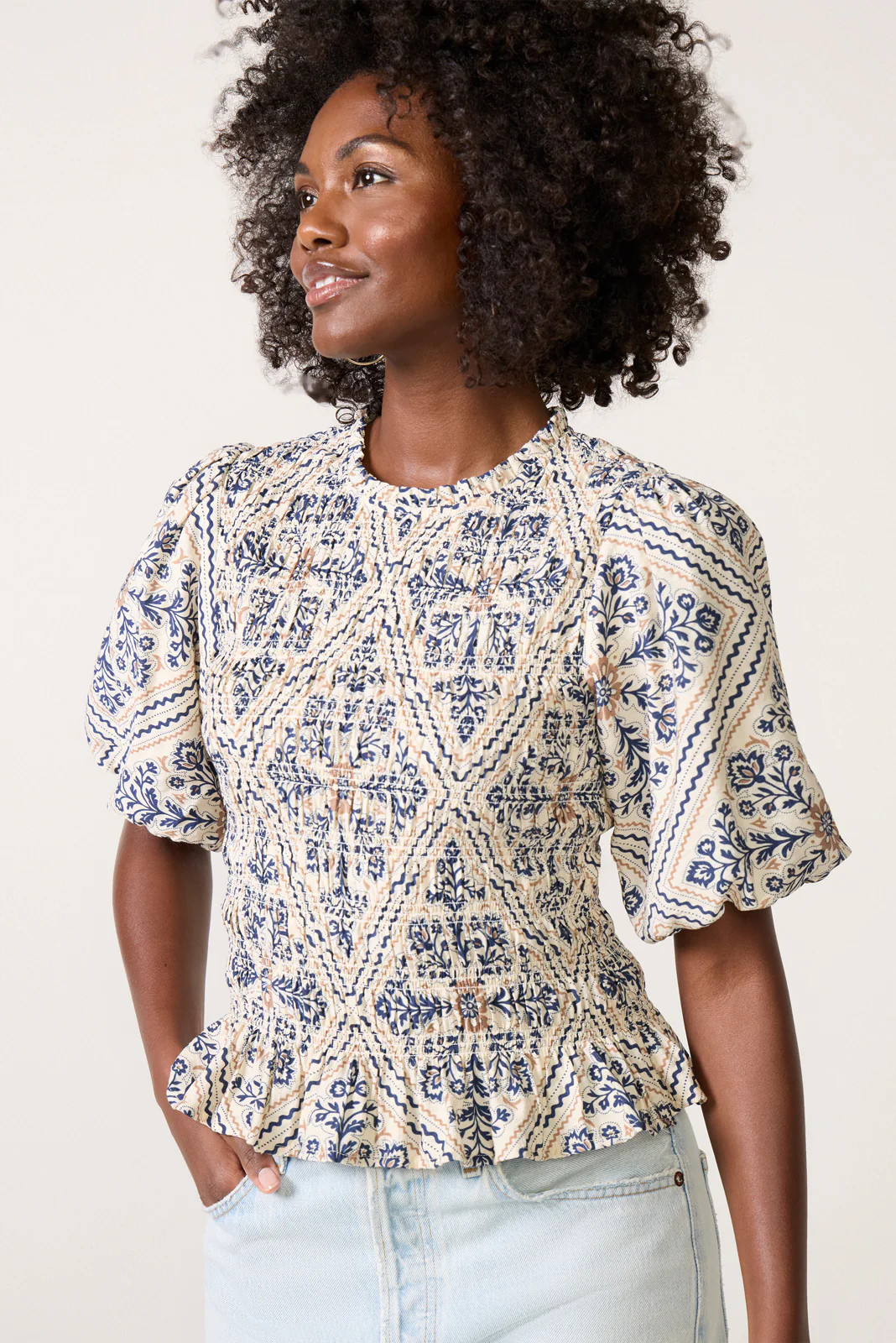 Mina Smocked Blouse | Evereve