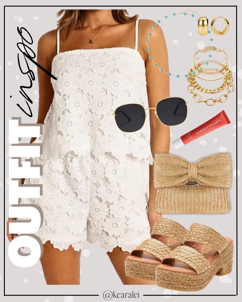 Vacation outfit resort wear spring break outfit beach outfit swim swimsuit coverup swim wear swimsuits Amazon white lace crochet two piece set scalloped edge linen top and linen shorts set 
ivory cream and platform espadrille sandals gold rim aviator round sunglasses cruise outfit boho outfits bohemian looks beach outfits || #swim #vacation #resort #cruise #travel #springbreak #swimsuits #amazon #oldnavy #beach #sandals #sunglasses
.
.

Amazon fashion, teacher outfits, business casual, casual outfits, neutrals, street style, Midi skirt, Maxi Dress, Swimsuit, Bikini, Travel, skinny Jeans, Puffer Jackets, Concert Outfits, Cocktail Dresses, Sweater dress, Sweaters, cardigans Fleece Pullovers, hoodies, button-downs, Oversized Sweatshirts, Jeans, High Waisted Leggings, dresses, joggers, fall Fashion, winter fashion, leather jacket, Sherpa jackets, Deals, shacket, Plaid Shirt Jackets, apple watch bands, lounge set, Date Night Outfits, Vacation outfits, Mom jeans, shorts, sunglasses, Disney outfits, Romper, jumpsuit, Airport outfits, biker shorts, Weekender bag, plus size fashion, Stanley cup tumbler, Fitness Wear, Activewear, exercise outfit, workout leggings, sports bra, Lulu lemon, free people motion active athleisure Target, Abercrombie and fitch, Amazon, Shein, Nordstrom, H&M, forever 21, forever21, Walmart, asos, Nordstrom rack, Nike, adidas, Vans, Quay, Tarte, Sephora, lululemon, free people, j crew jcrew factory, old navy Home decor, playroom, pantry organization, Accent chair, Farmhouse decor, sectional sofa, entryway table, console table, sneakers, coffee table decor, laundry room, shelf decor, wall art, Nursery Ideas, Bathroom Decor, Bedroom Furniture, Living Room Furniture, home office, dining room, amazon home, Pantry Organizers, kitchen storage organizers


#LTKSwim #LTKStyleTip #LTKSpringSale