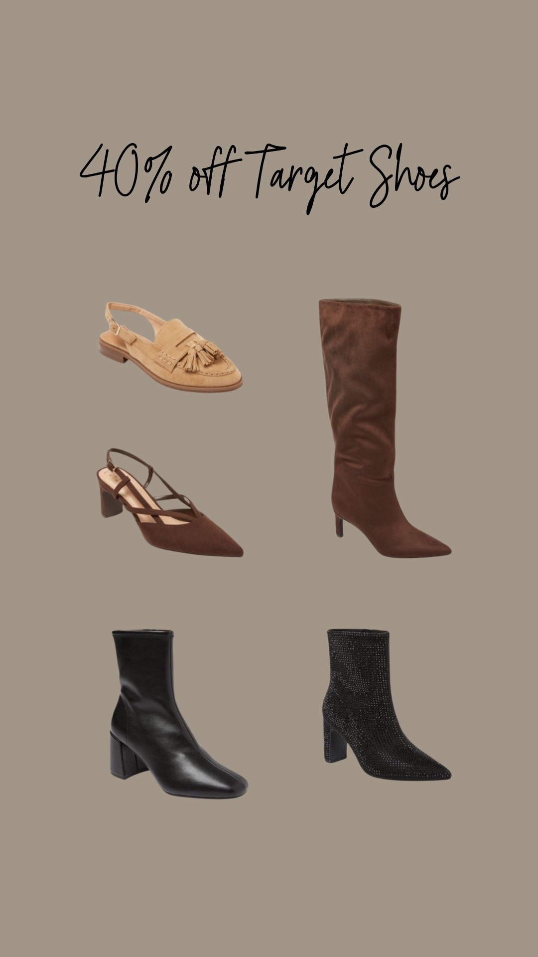 40% off target shoes! Affordable style! Deals! Target deals 

#LTKFindsUnder50 #LTKSaleAlert #LTKGiftGuide