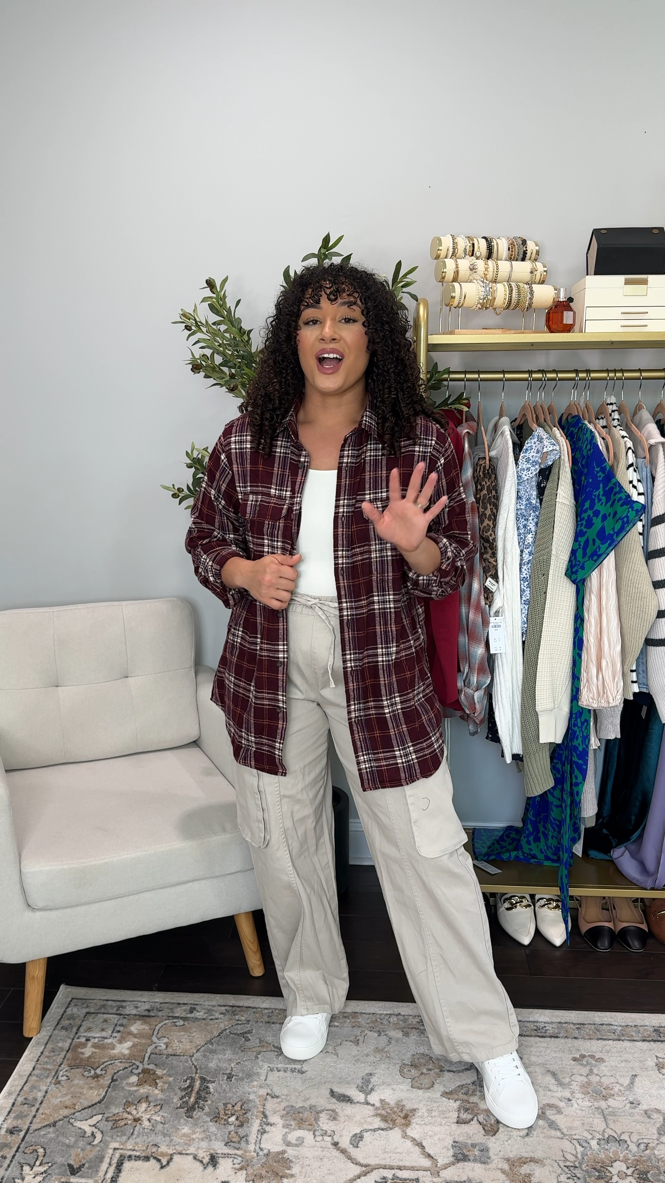 #WalmartPartner @Walmart flannels are the perfect fall piece I am wearing a large in the bodysuit and large in the cargo pants they are darker than the actual stock photo. #Walmart #walmartstyle @walmartfashion