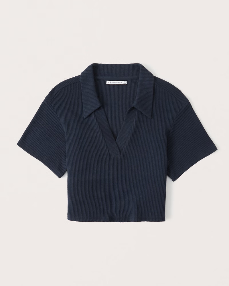 Women's Cozy Rib Polo | Women's Matching Sets | Abercrombie.com | Abercrombie & Fitch (US)