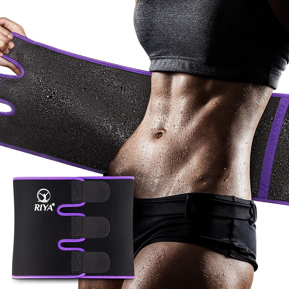 Waist Trimmer Sweat Waist Trainer Women Waist Sweat Belt Band Belly Stomach Wrap | Amazon (US)