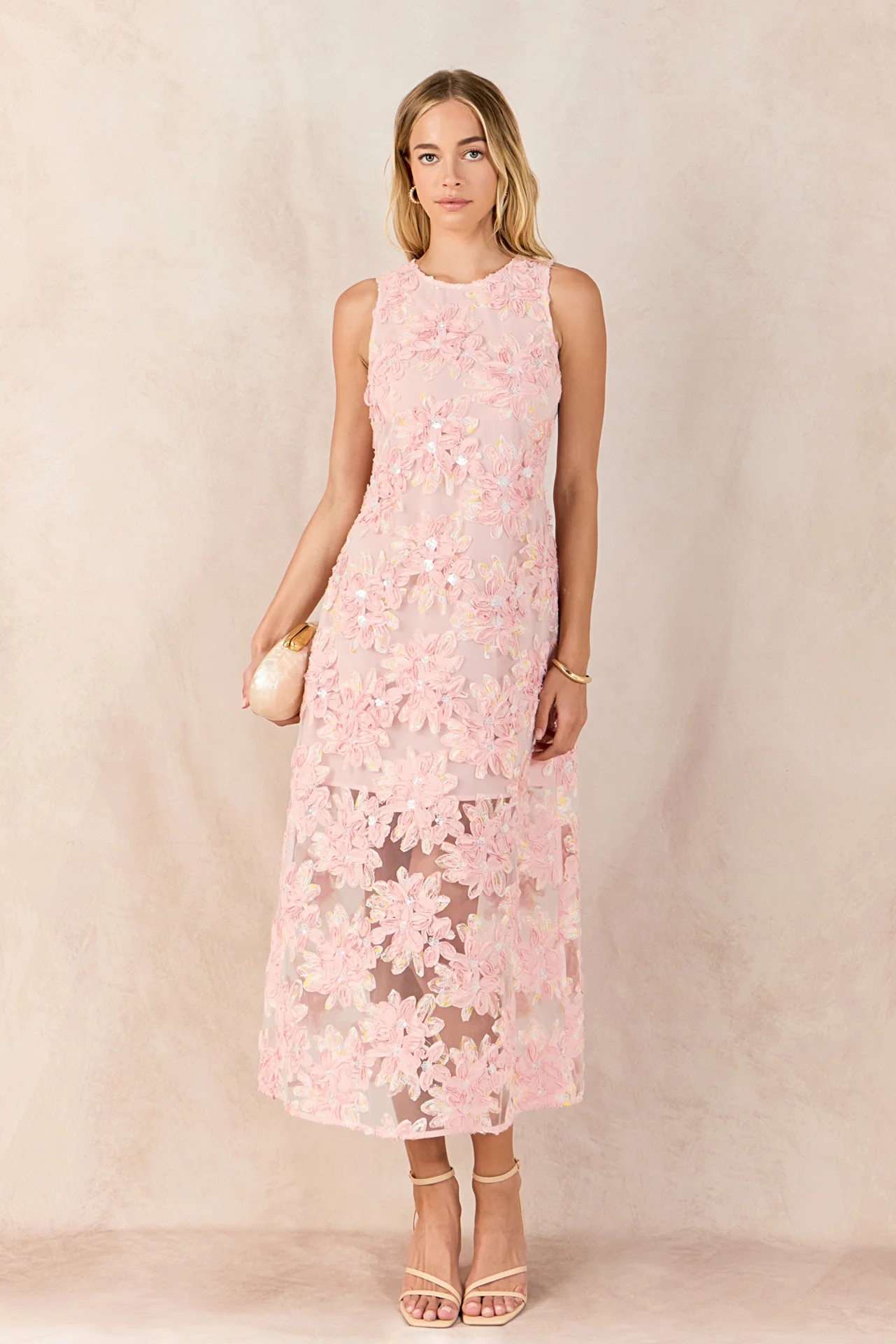 Textured Sleeveless Maxi Dress | Endless Rose