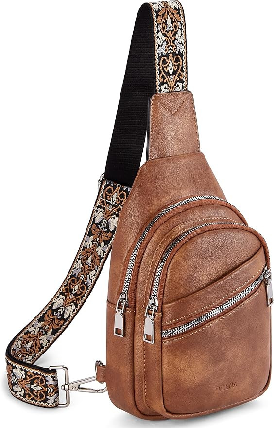 Telena Sling Bag for Women Crossbody Bags Purse for Women Vegan Leather Fanny Pack with Adjustabl... | Amazon (US)