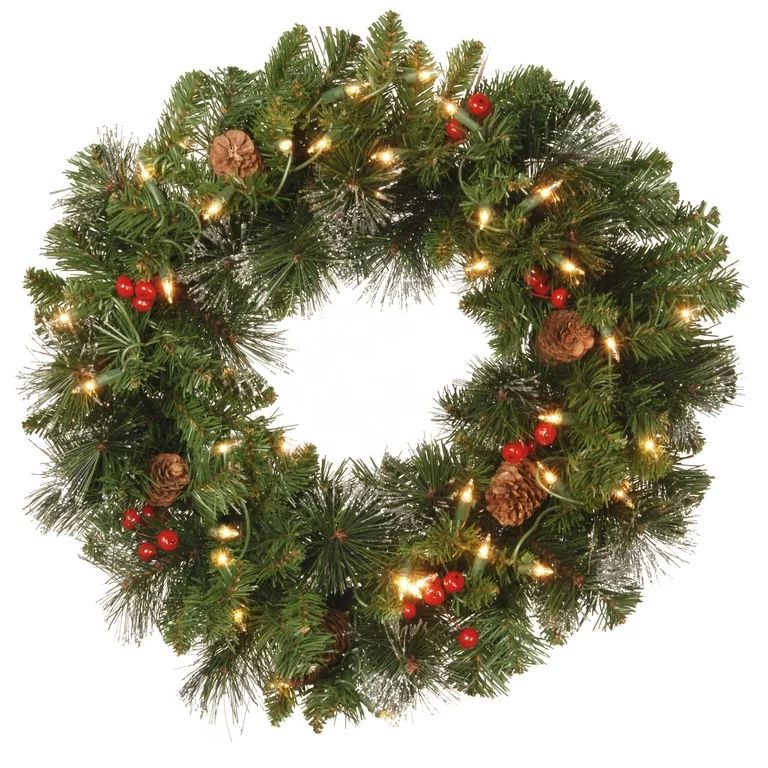 National Tree Company Decorated Pine Prelit Wreath, (Green) | Walmart (US)