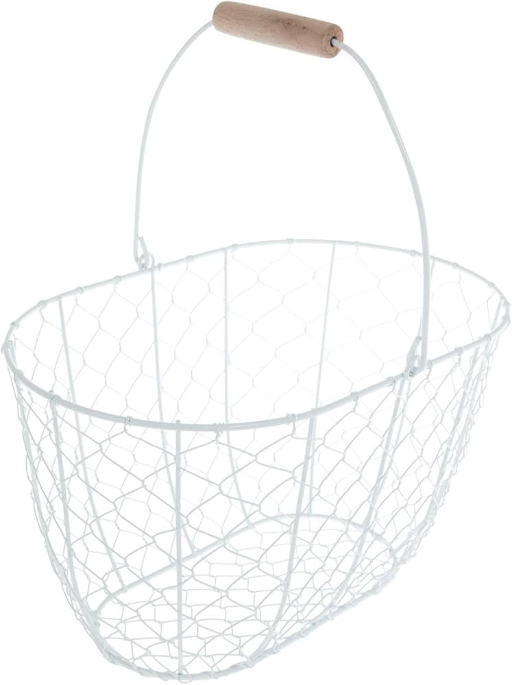 Hobby Lobby Chicken Wire Easter Basket with Wooden Handle, Metal and Wood, 7.5" H x 13" W x 8.25"... | Amazon (US)