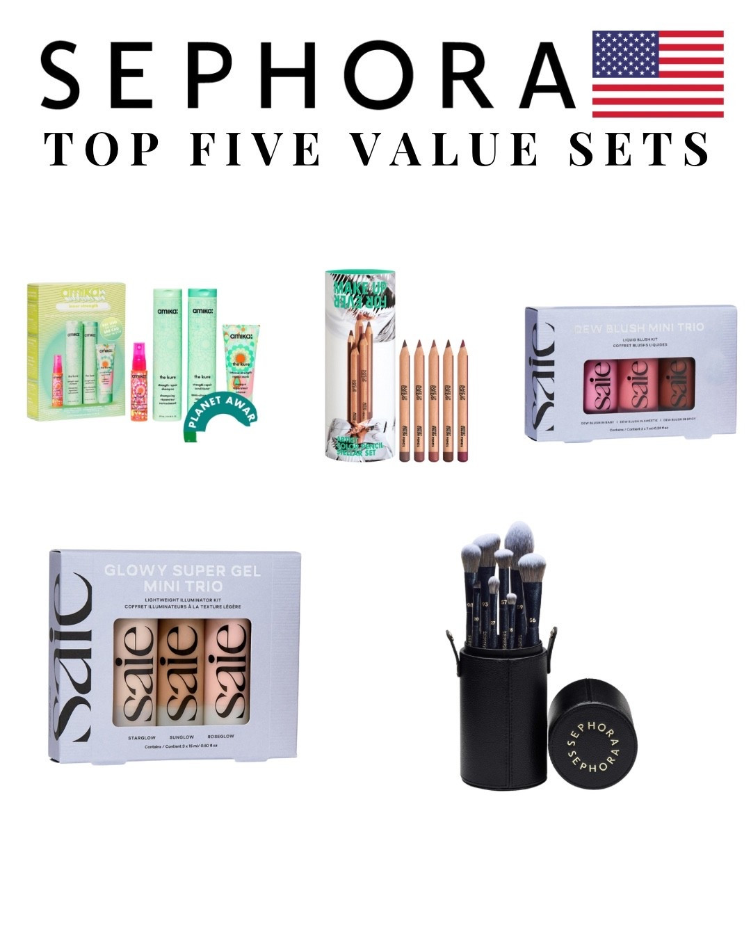 Sephora has so many great value sets right now. Here are the ones I would recommend picking up during the Sephora sale. 

1. This Amika shampoo and conditioner have been a game changer for my hair. If you have any damage, this bonding set will help make hair healthy again. 

2. These are my favourite lip liners and I love that Make Up For Ever has created a set of five mini ones in the best colours. 

3. The best cream/liquid blushes hands down in three awesome shades. 

4. If you buy one things this Sephora Sale season, let it be this. The Saie Super Glowy Gels give skin the most stunning, natural glow

5. I think Sephora makes some of the best makeup bushes. Love this set 

#LTKcanada #LTKsale #LTKbeauty
