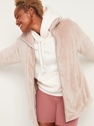 Cozy Teddy Sherpa Long Zip Jacket for Women | Old Navy (US)