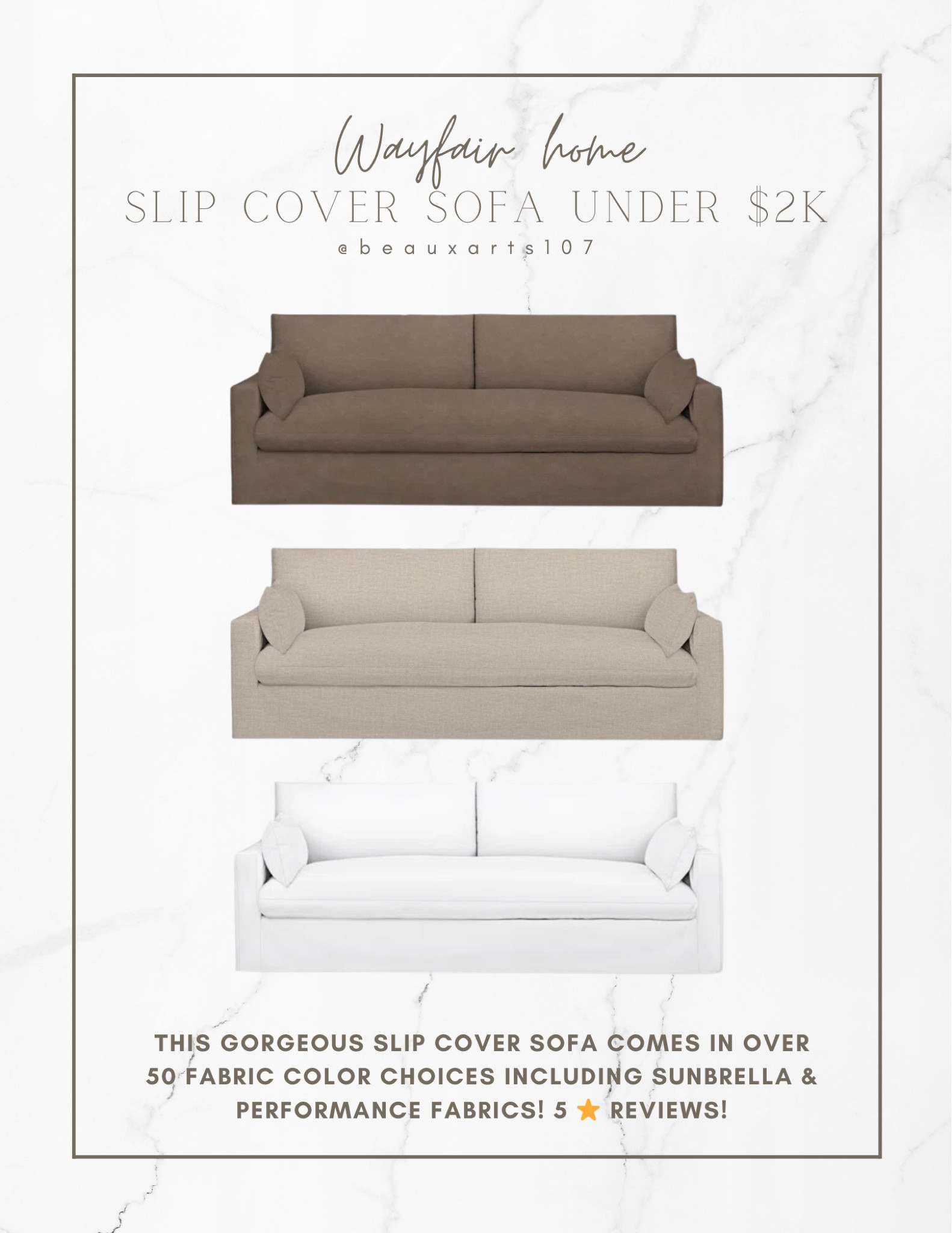 Shop this gorgeous slip cover sofa available in over 50 colors/fabric options with 5 star reviews! 

#LTKhome #LTKstyletip