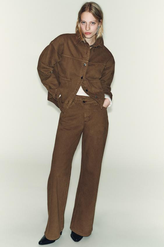 Z1975 WIDE LEG CROSSED HIGH-WAIST JEANS | Zara US