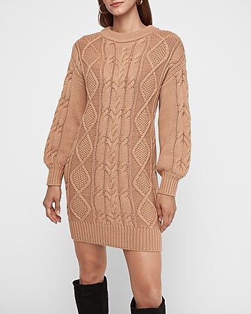 cable knit shift sweater dress | Express