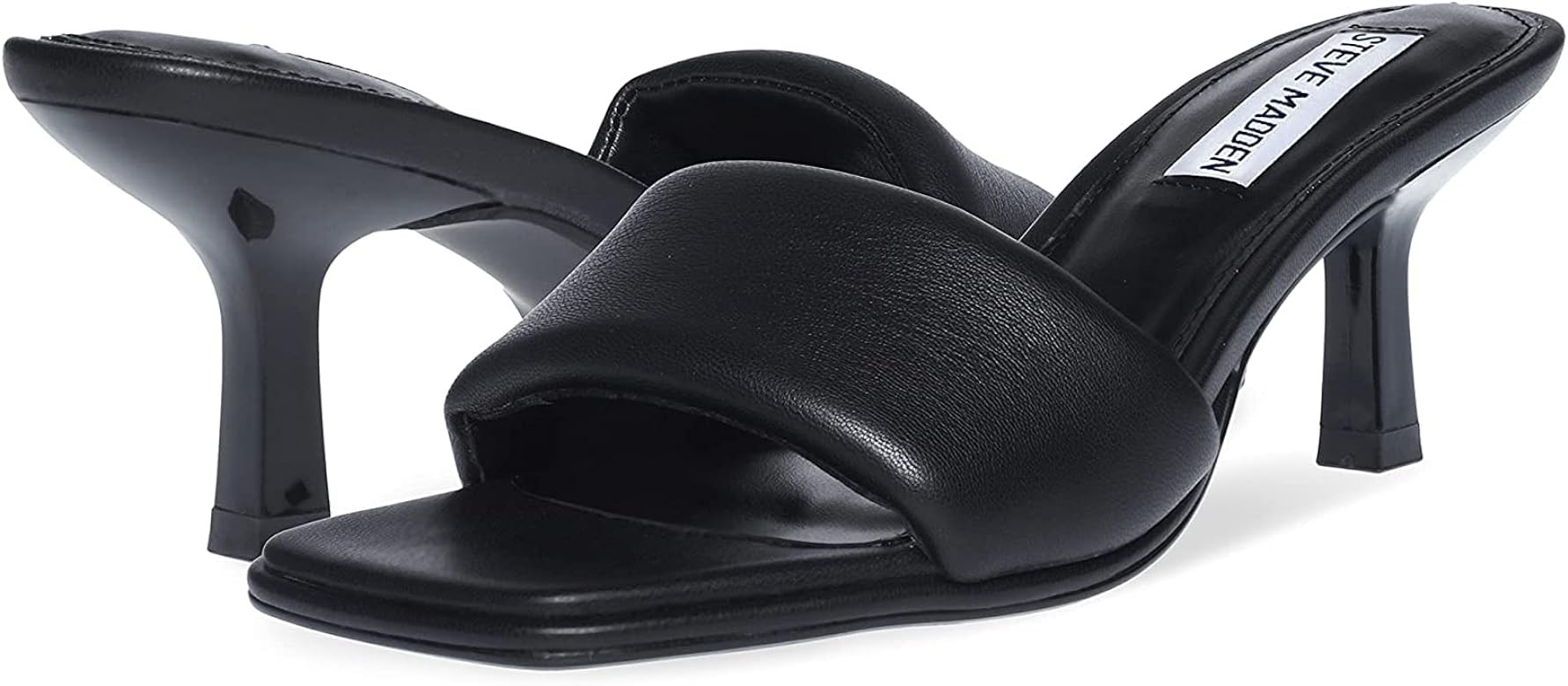 Steve Madden Womens Snazzy Faux Leather Mule Kitten Heels | Amazon (US)
