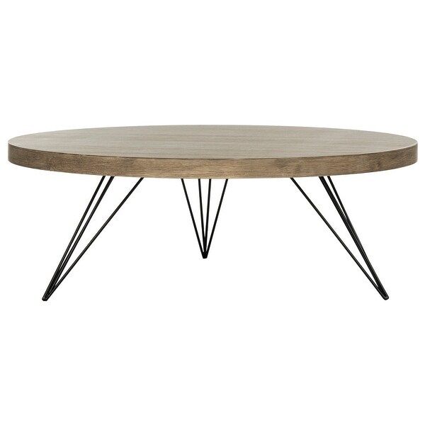SAFAVIEH Mansel Light Grey / Black Coffee Table - 35.4" x 35.4" x 12.6" | Bed Bath & Beyond