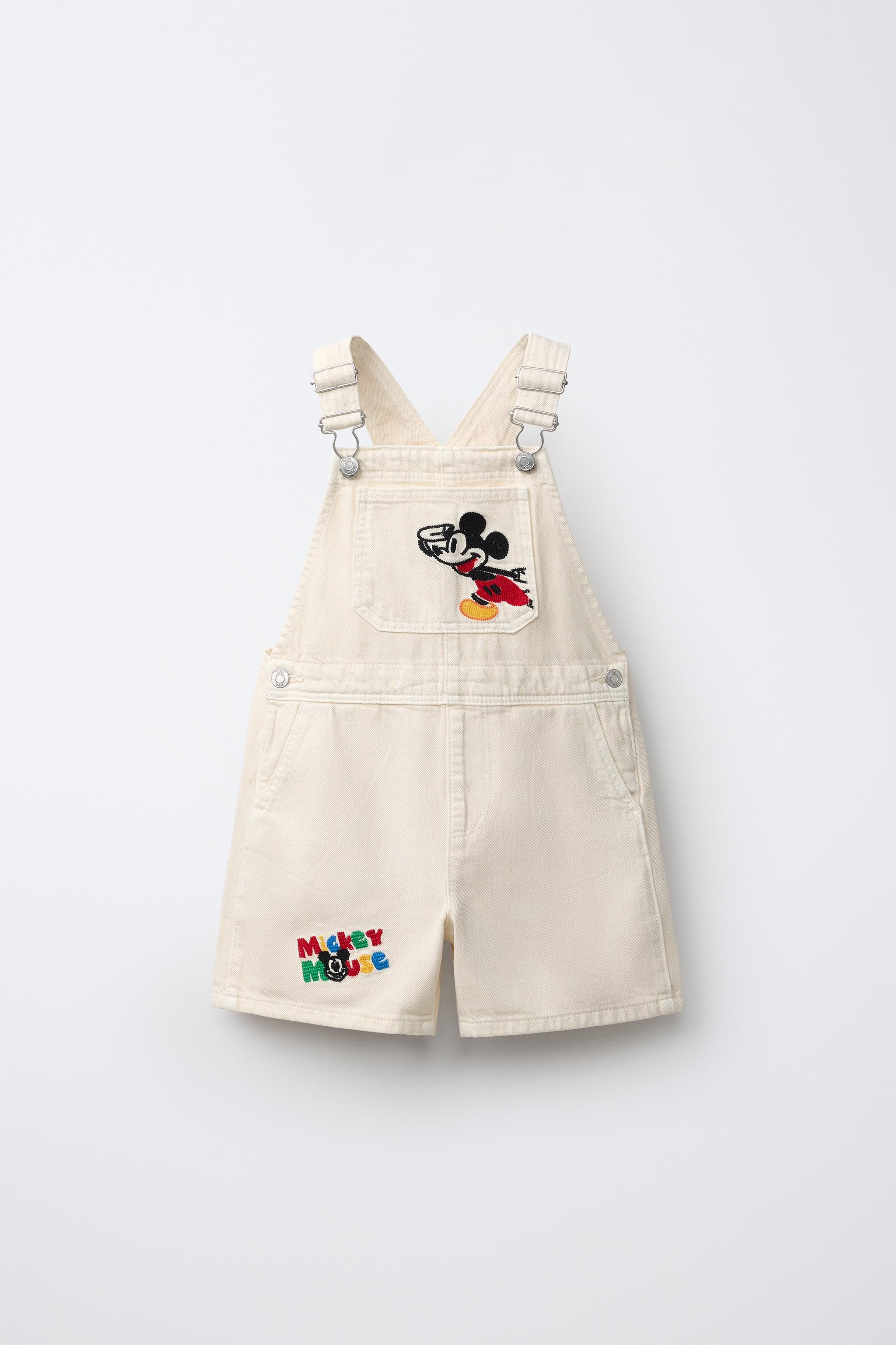 MICKEY MOUSE © DISNEY EMBROIDERED TWILL OVERALL SHORTS | Zara US