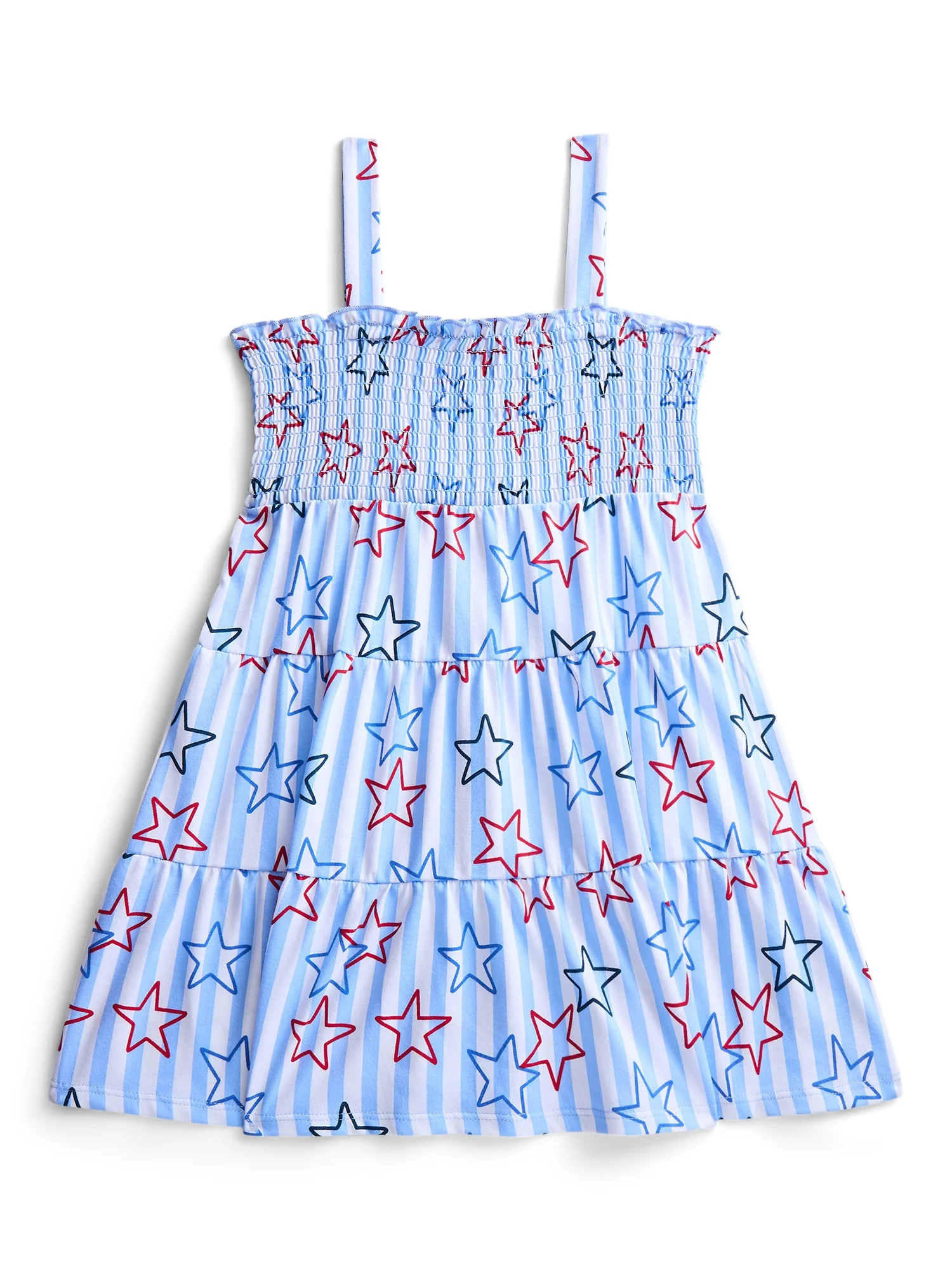 Fourth of July Girls Americana Smocked Dress from Way To Celebrate, Sizes 4-18 | Walmart (US)