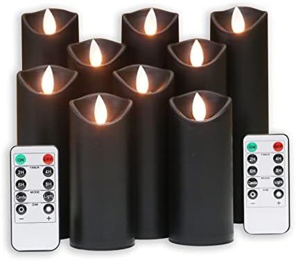 Kitch Aroma Black flameless Candles, Black Candles Halloween Battery Operated LED Pillar Candles ... | Amazon (US)