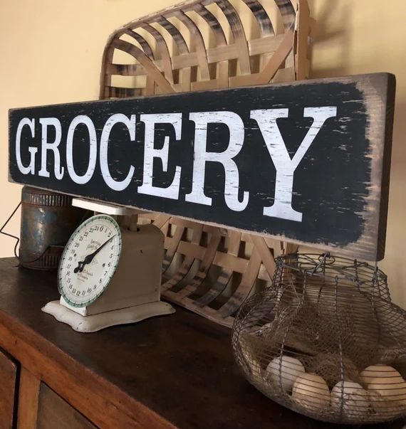 Rustic Grocery sign, rustic black Grocery sign, farmhouse sign | Etsy (US)