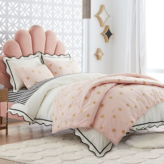 The Emily & Meritt Gold Dot Quilt & Sham | Pottery Barn Teen