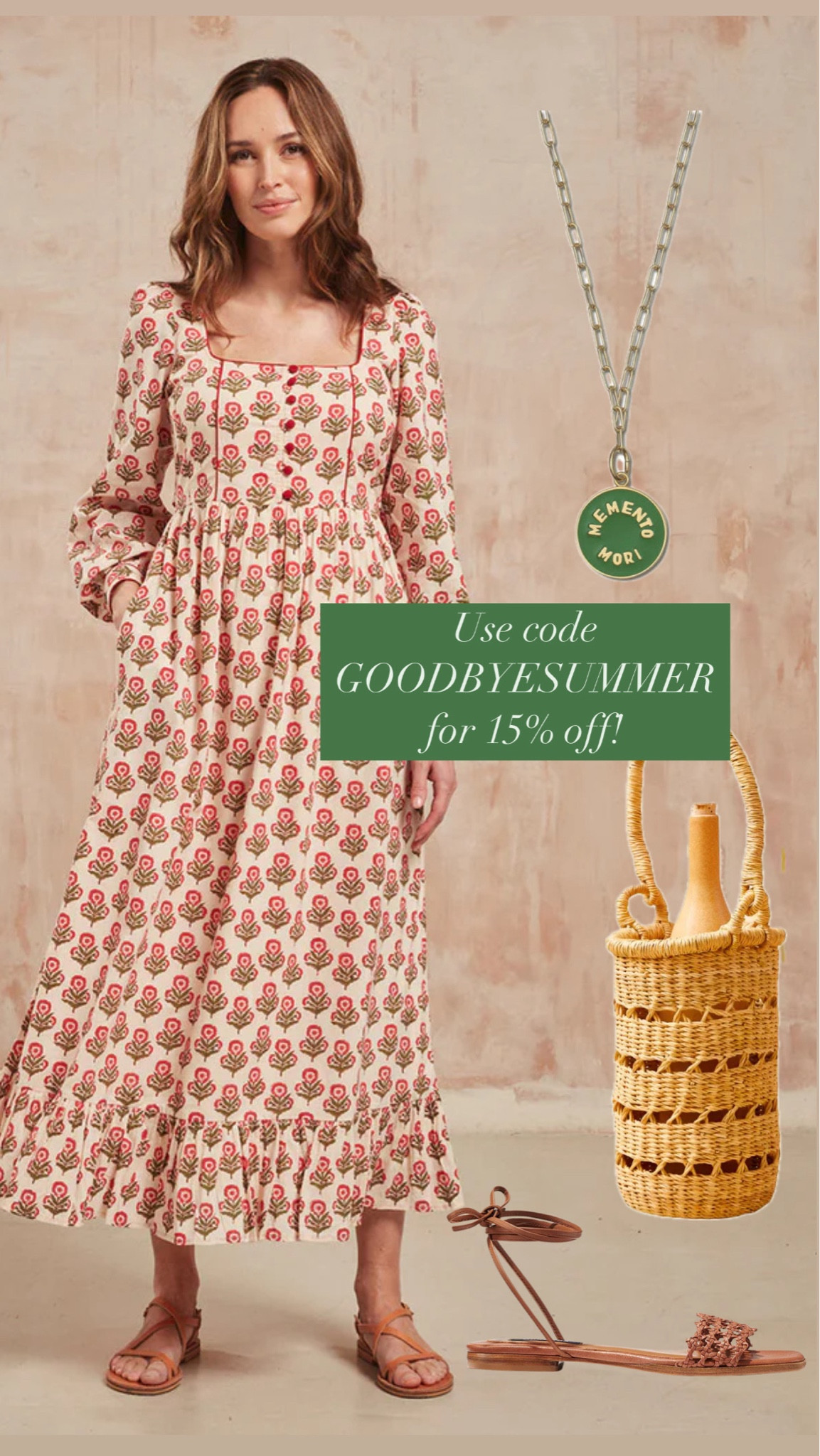 Could wear this dress now, could also wear for Thanksgiving 🦃  Take 15% off it, + these accessories with code GOODBYESUMMER on Over the Moon! #printeddress #LaborDaySale #winecarrier

#LTKSeasonal #LTKItBag #LTKFallSale