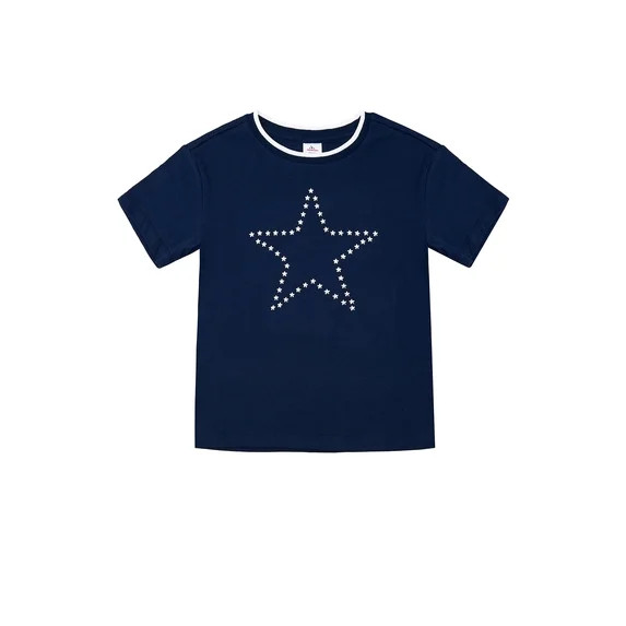 Way to Celebrate Girls Americana Short Sleeve Tee, Sizes 4-18 | Walmart (US)