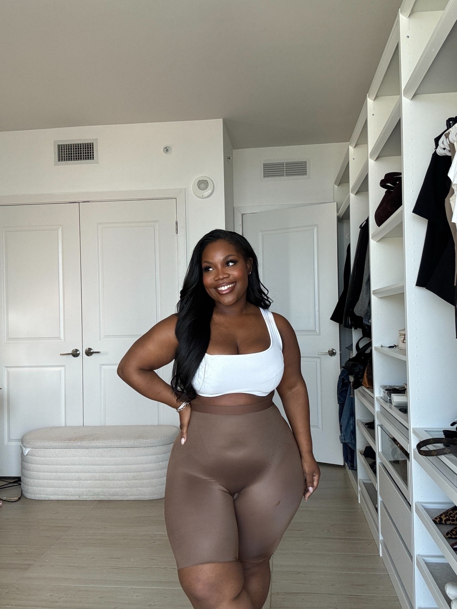Love this Spanx thin shaping short, which is great for alleviating friction between the thighs/chub rub and provides slight compression for day-to-day wear.

Use my code EMMYXSPANX for $$ off!

Size: XL 

Shapewear, undergarments, Emmy Petit 


#LTKPetite #LTKMidsize