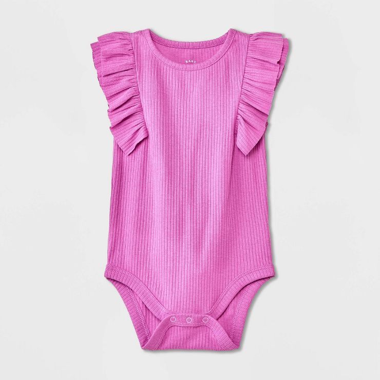 Baby Girls' Ribbed Ruffle Tank Bodysuit - Cat & Jack™ | Target