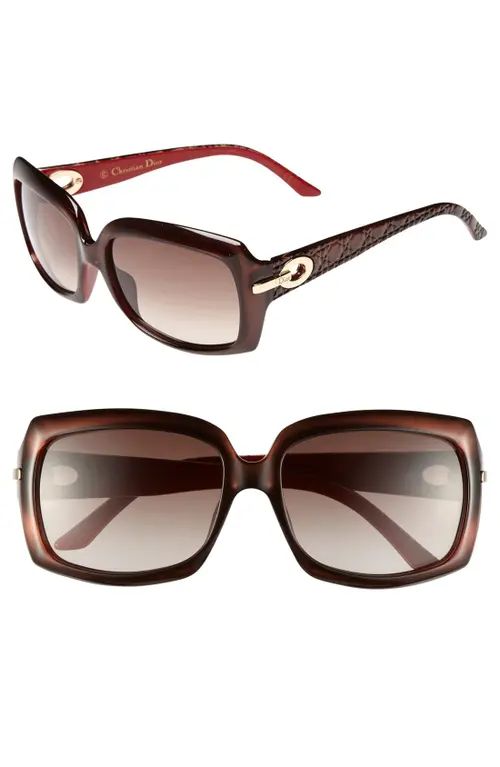 'My Lady Dior - 6' 57mm Square Sunglasses in Brown/Red at Nordstrom | Nordstrom