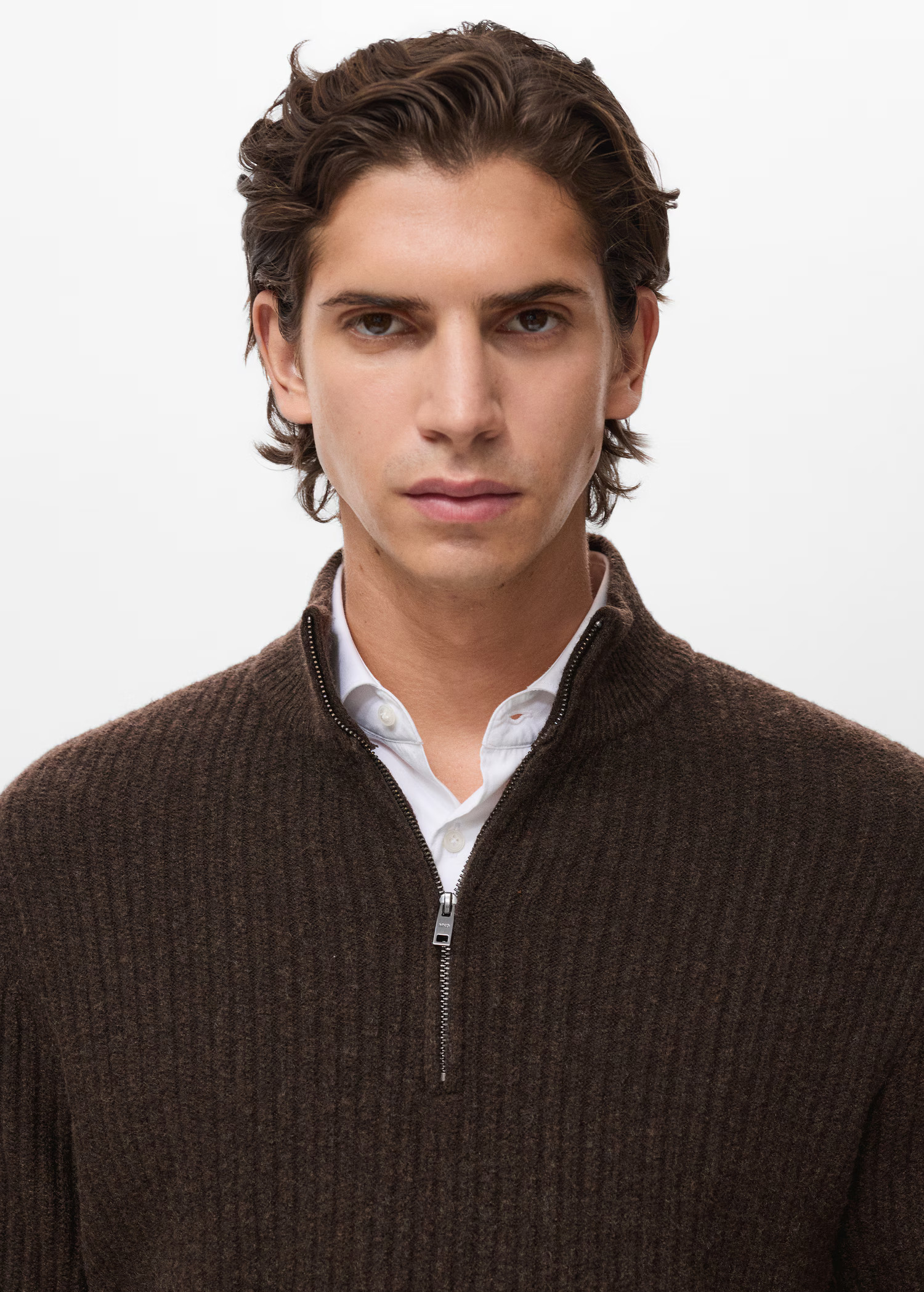 Ribbed sweater with zip neck | Mango (US/MX/AU)