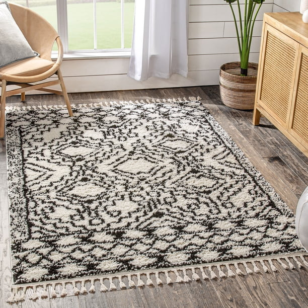 Well Woven Cabana Mirela Ethnic Moroccan White 7'10" x 9'10" Shag Area Rug - Walmart.com | Walmart (US)