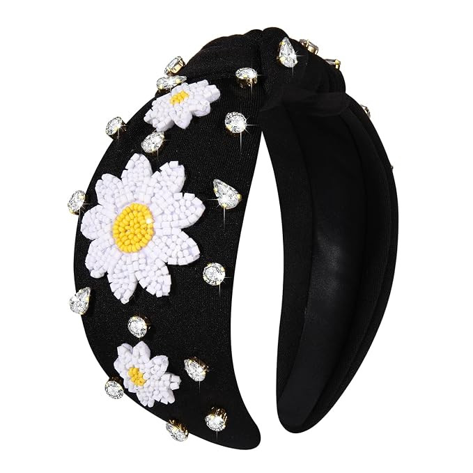 MOLOCH Flower Headband for Women Summer Beach Accessories Outfits Beaded Daisy Sunflower Knotted ... | Amazon (US)