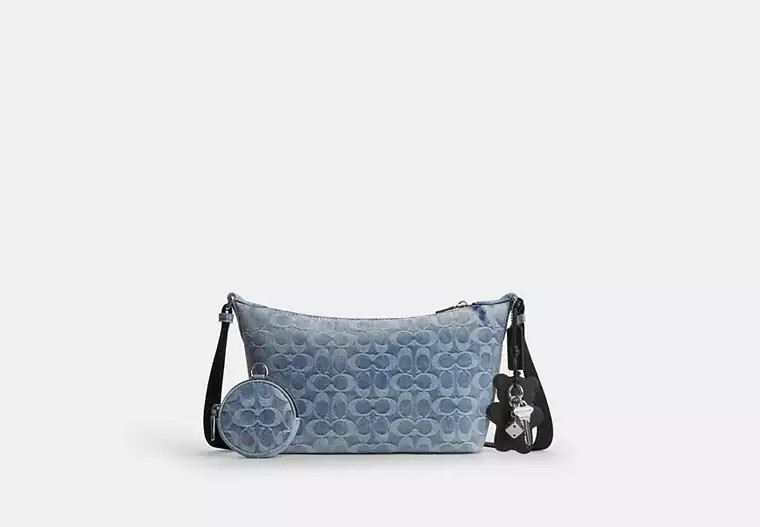 Coach Outlet Small Finn Crossbody With Pouch In Loved Signature Denim - Blue, Size: Medium | Coach Outlet US