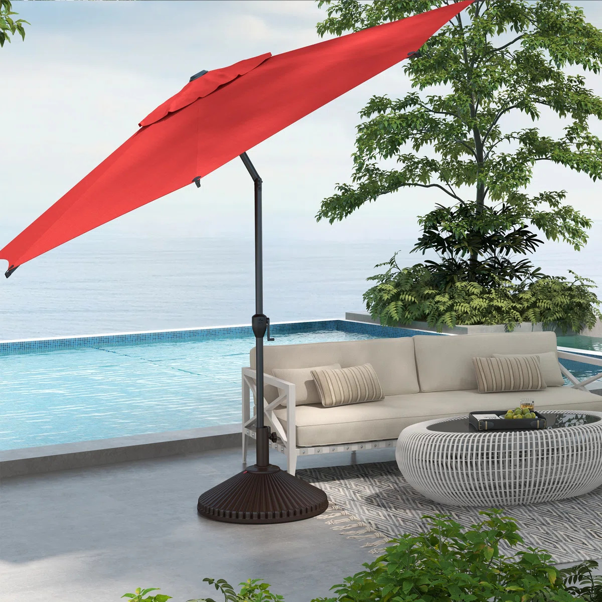 Lyon Market Umbrella with Crank Lift | Wayfair North America
