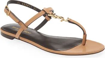 Cassandra Monogram Flat Sandal | Nordstrom