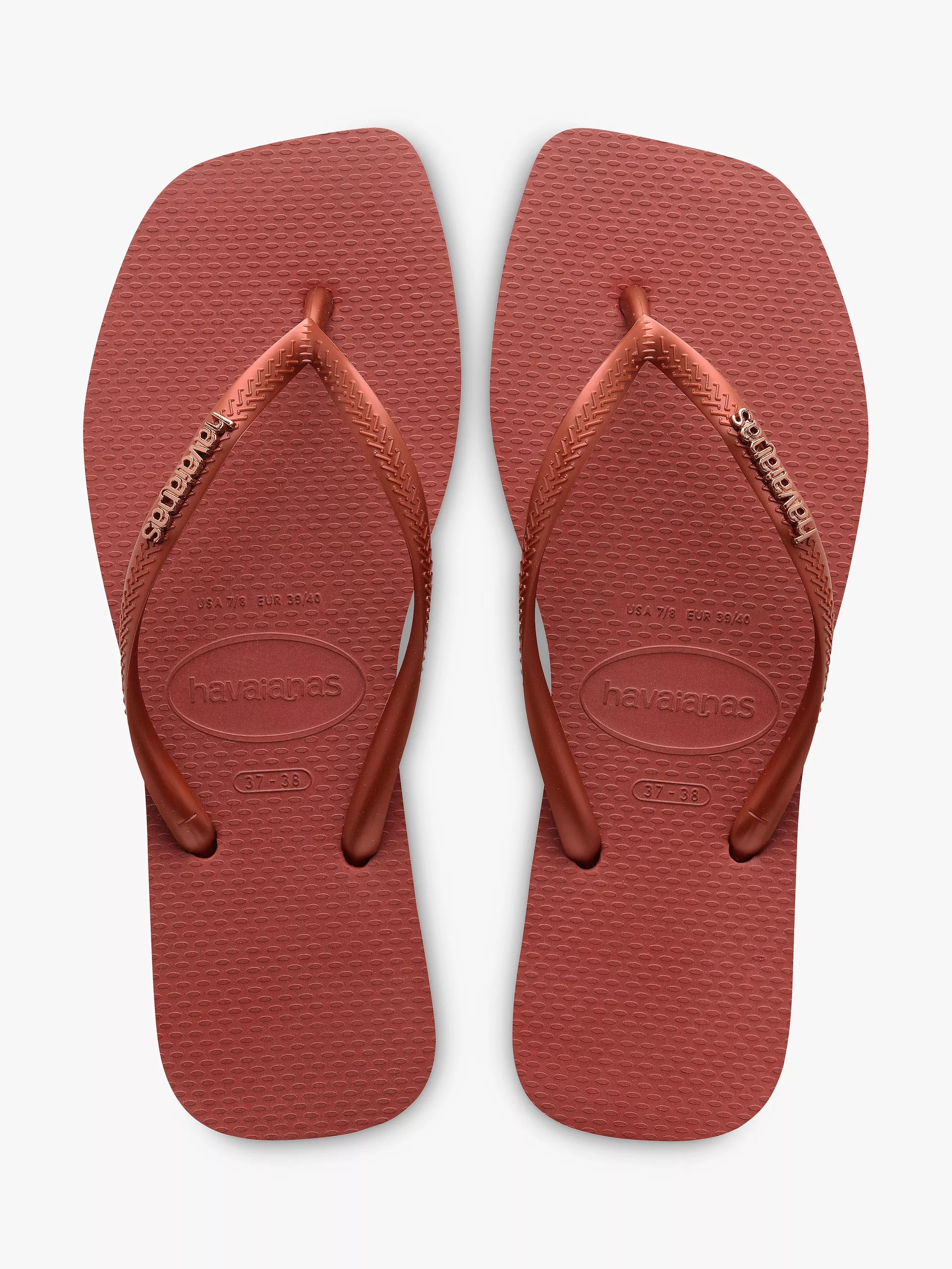 Havaianas Square Toe Metallic Logo Flip Flops | John Lewis (UK)