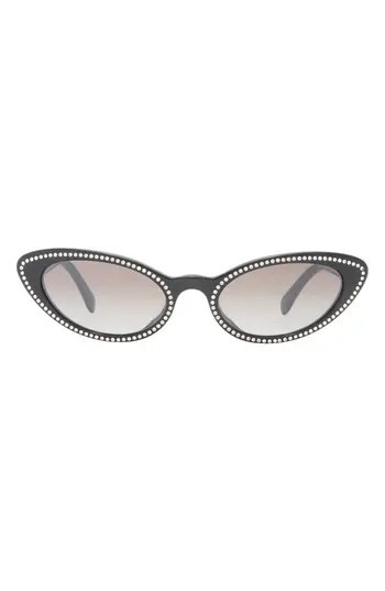 Miu Miu 53mm Cat Eye Sunglasses in Black /Grey Gradient Flash at Nordstrom Rack | Nordstrom Rack