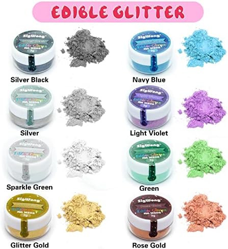 Edible Glitter Set, Sprinkles Edible Glitter for Drinks, 8 Colors Prism Powder Edible Glitter Dust f | Amazon (US)