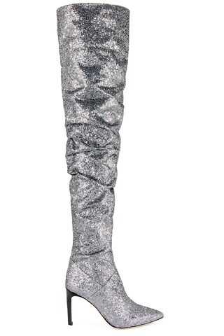 IRO Eva Over The Knee Boot in Black & Silver from Revolve.com | Revolve Clothing (Global)